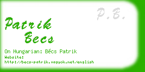 patrik becs business card